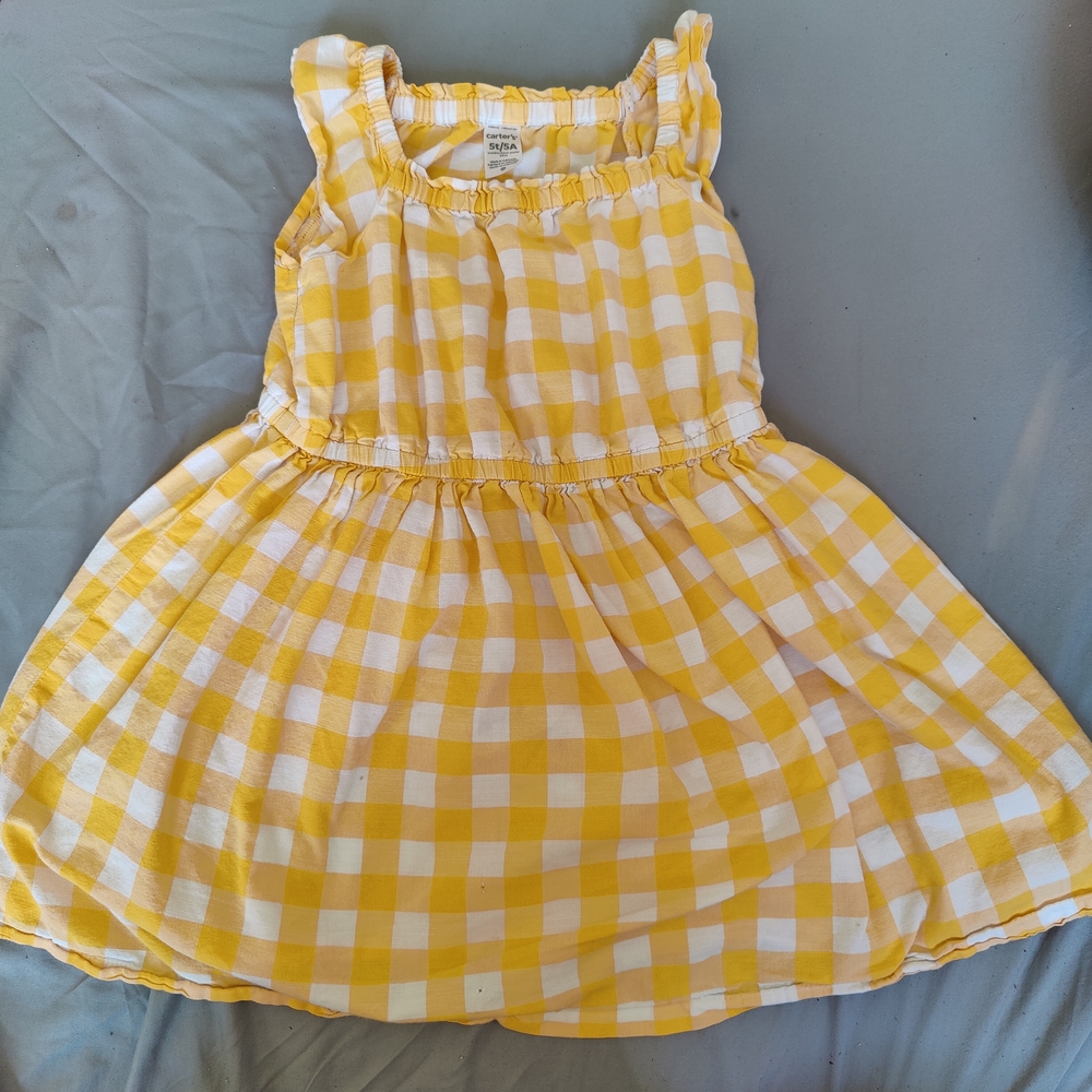 Carter's Kids Yellow & White Sundress Size 5T/5A